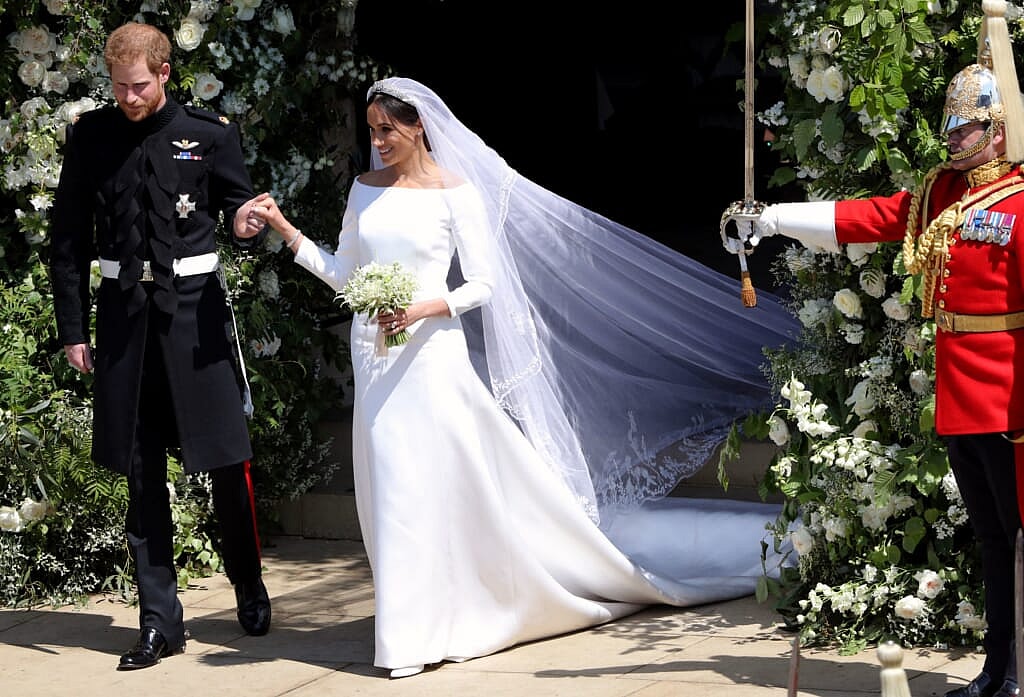 Prince Harry and Meghan Markle leave St. George’s Chapel at Windsor Castle after their wedding