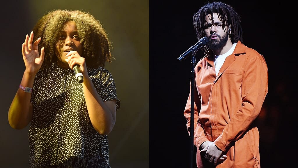 Rappers Noname and J. Cole 