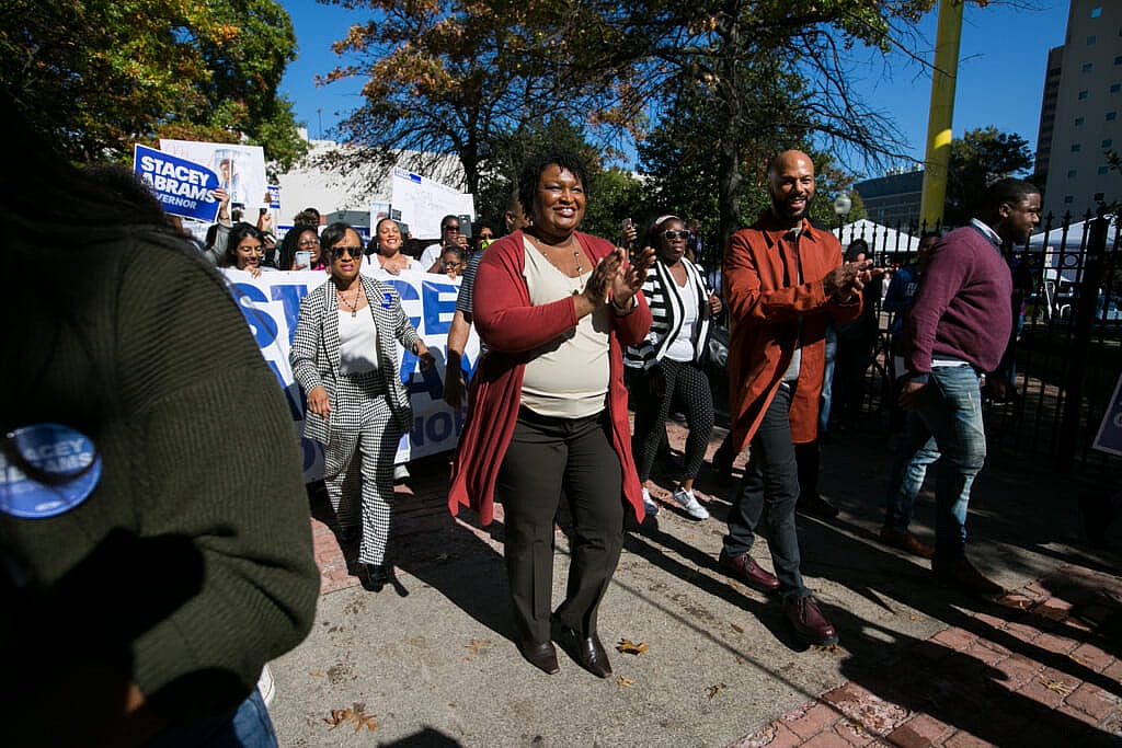 Democratic Georgia Gubernatorial candidate Stacey Abrams and Grammy-winning artist Common lead voters
