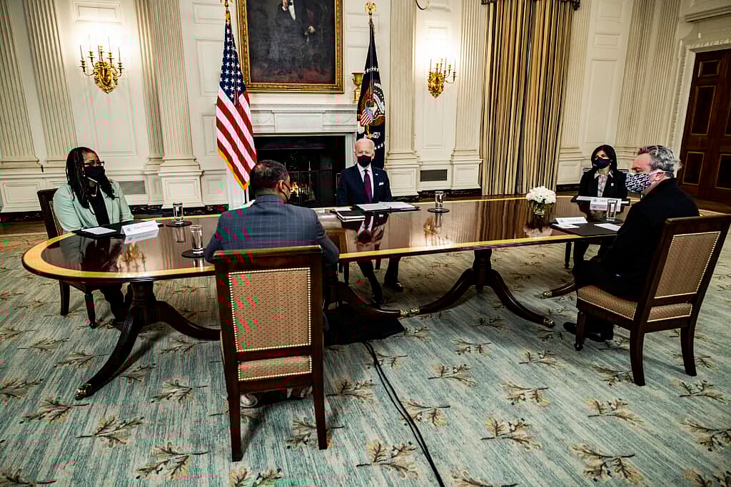 President Biden Participates In Roundtable Discussion On The American Rescue Plan