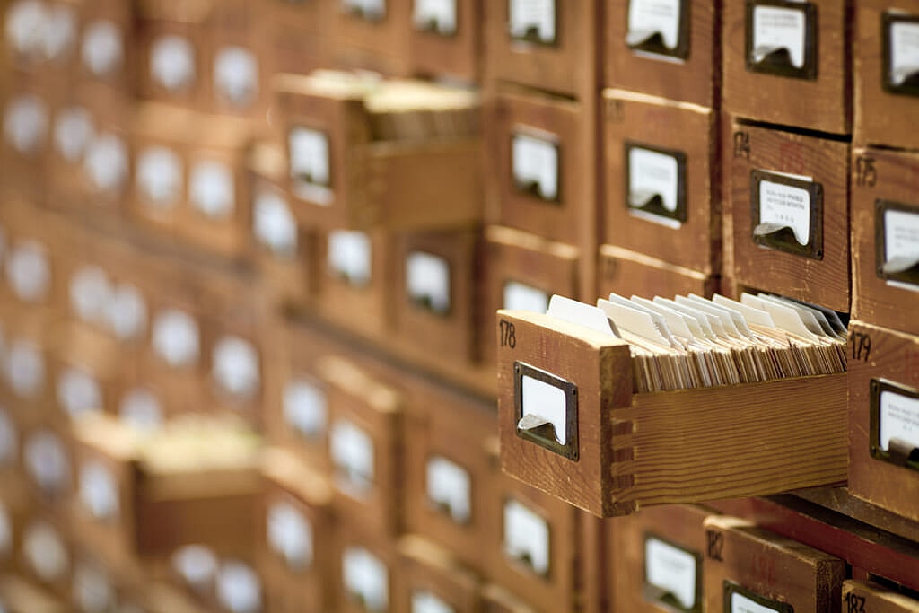 Library card catalog