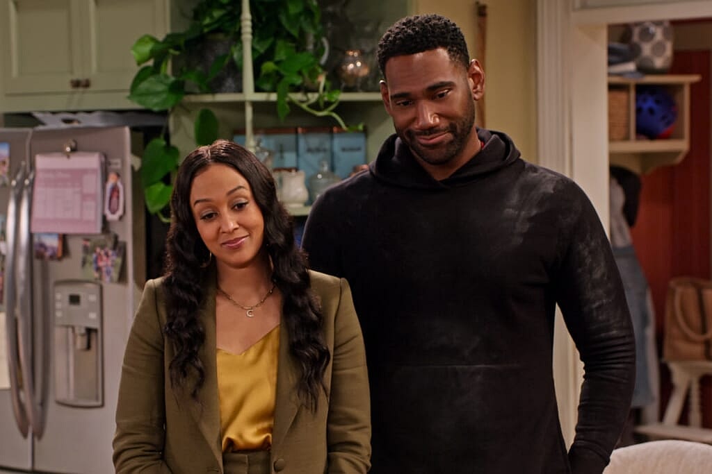 Actors Tia Mowry and Anthony Alabi in "Family Reunion Part 3"
