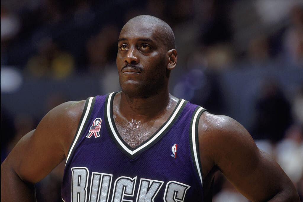 NBA player Anthony Mason of the Milwaukee Bucks