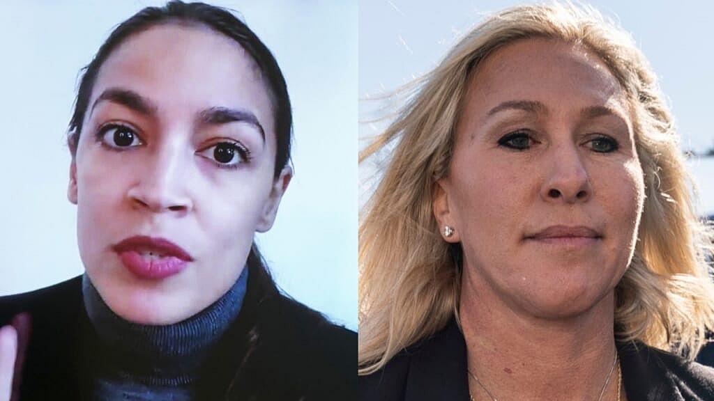 Democratic New York Representative Alexandria Ocasio-Cortez and Republican Representative Marjorie Taylor Greene
