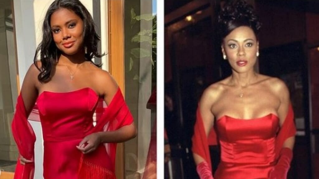 Asia Rochon Fuqua, daughter of actor Lela Rochon, wore her mom's dress from the “Waiting to Exhale” premiere to her prom
