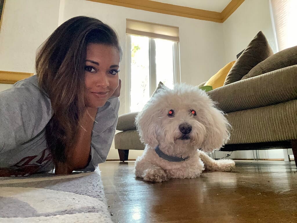 AJ Ross and her dog, Kobe