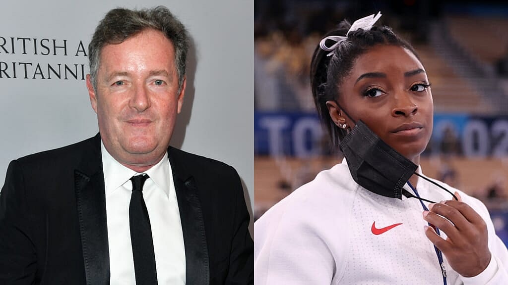 TV personality Piers Morgan and gymnast Simone Biles