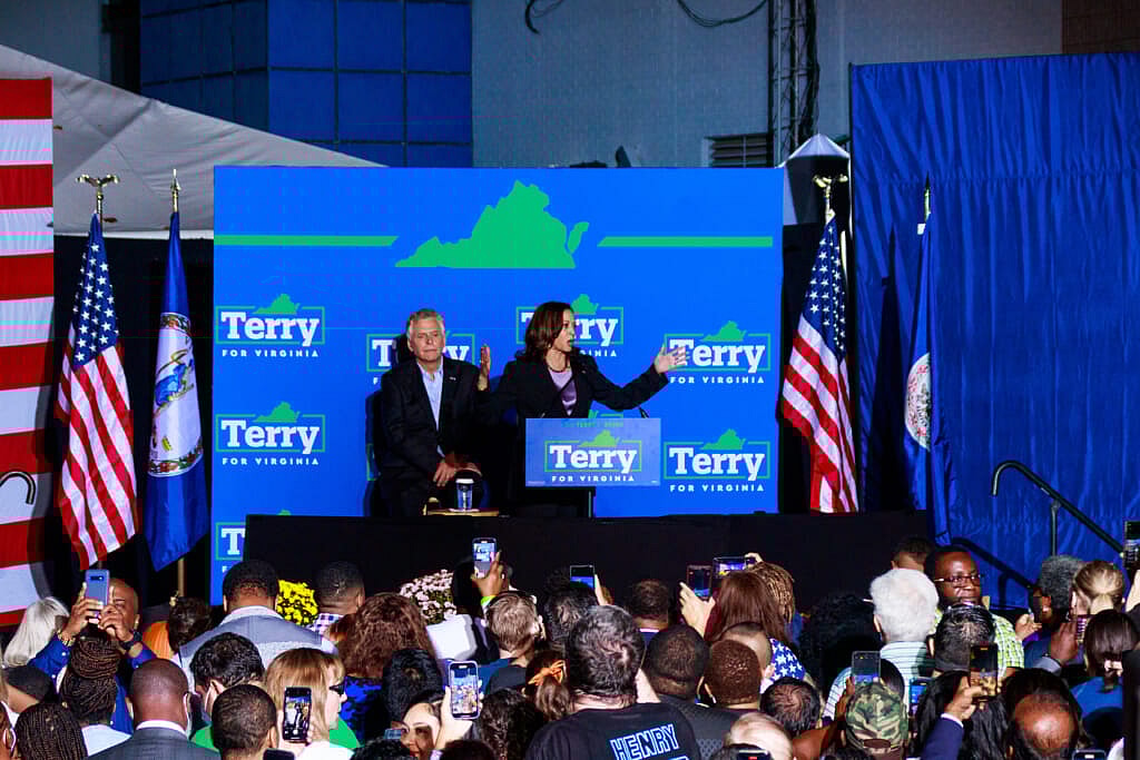 Virginia gubernatorial candidate Terry McAuliffe and Vice President Kamala Harris