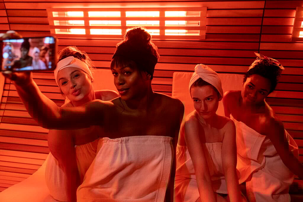 Actors Katie Lowes, Laverne Cox, Julia Garner and Alexis Floyd in "Inventing Anna"