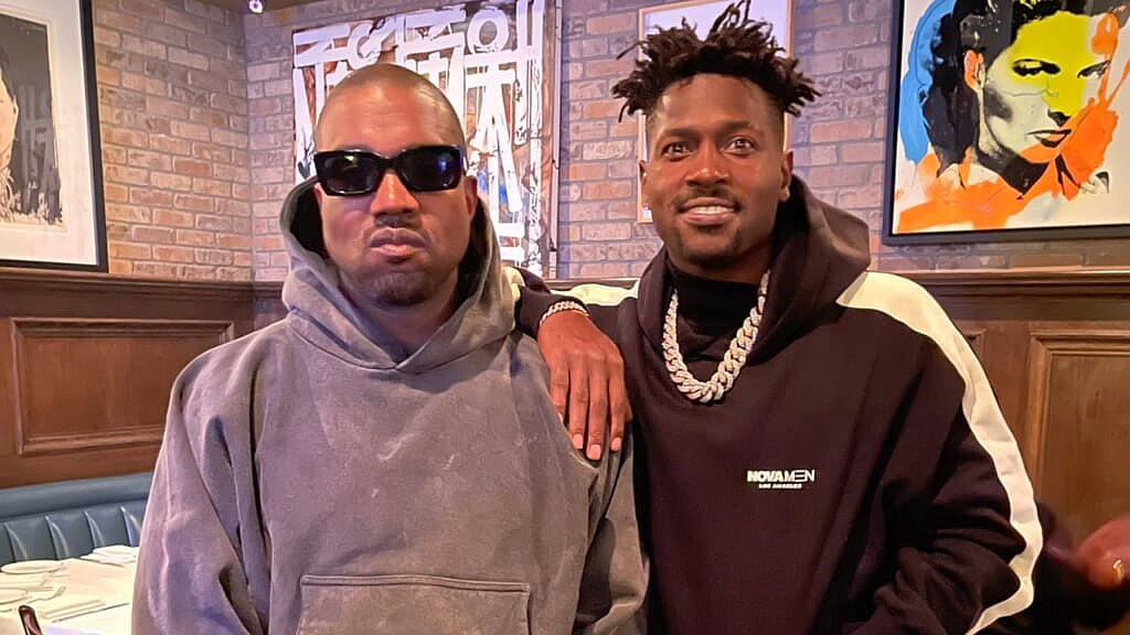Rapper Kanye West and former Tampa Bay Buccaneers wide receiver Antonio Brown
