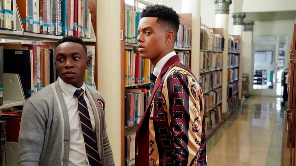 Actors Olly Sholotan and Jabari Banks in “Bel-Air”