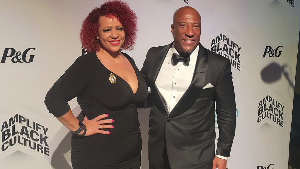 Nikole Hannah-Jones with Byron Allen
