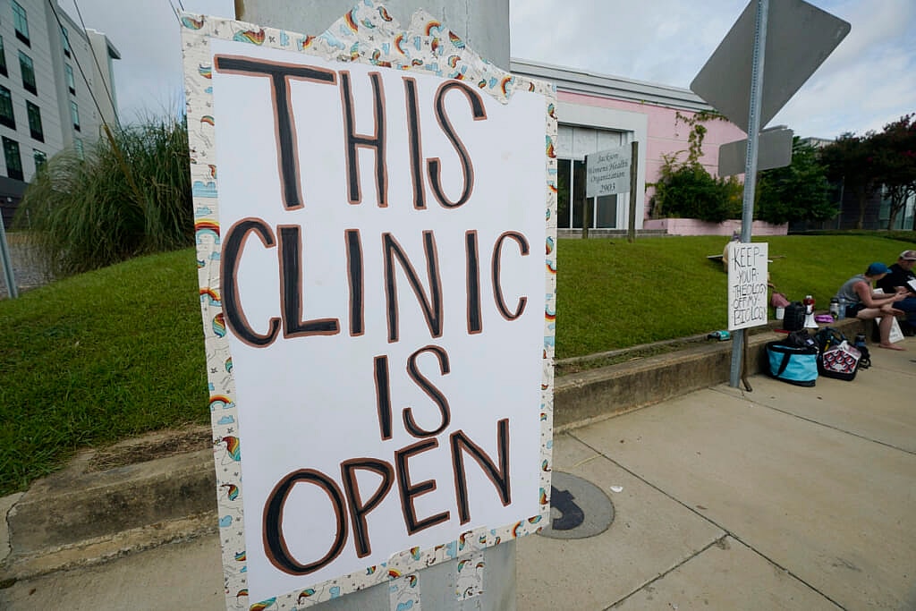 The sign outside the Jackson Women’s Health Organization clinic