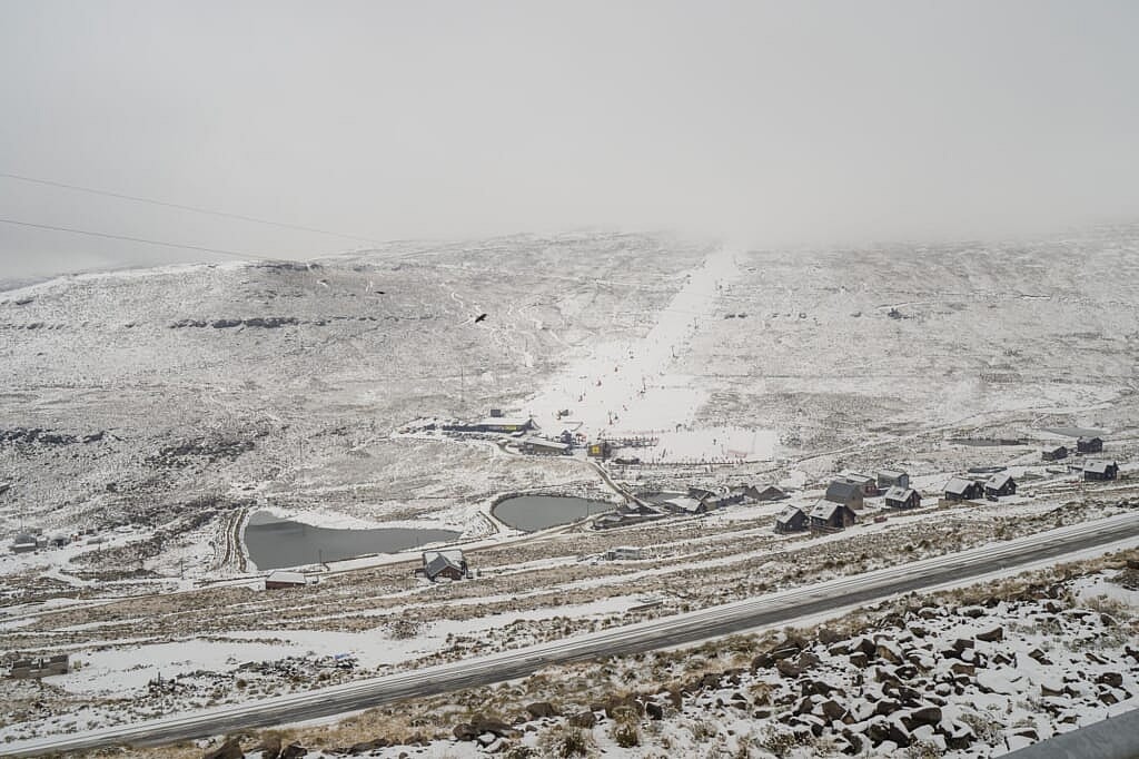 Fresh snow covers the Afriski ski resort near Butha-Buthe, Lesotho