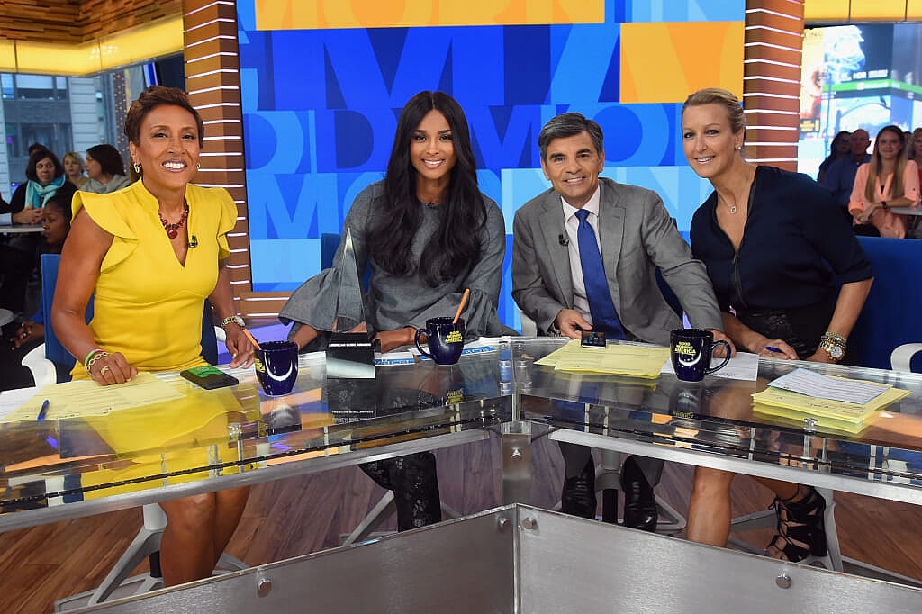 Robin Roberts, Ciara, George Stephanopoulos and Lara Spencer of "Good Morning America"