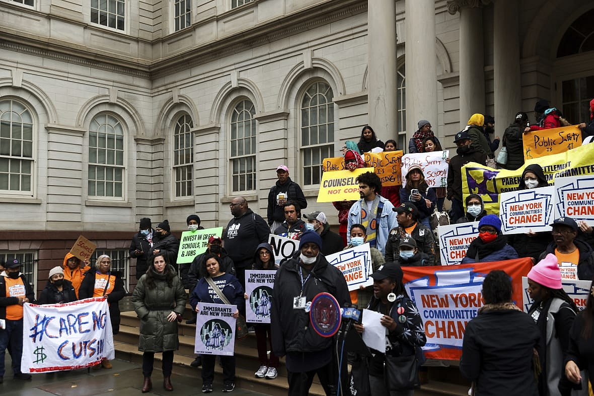 Advocates for people with mental illnesses protest New York City Mayor Eric Adams’ plan