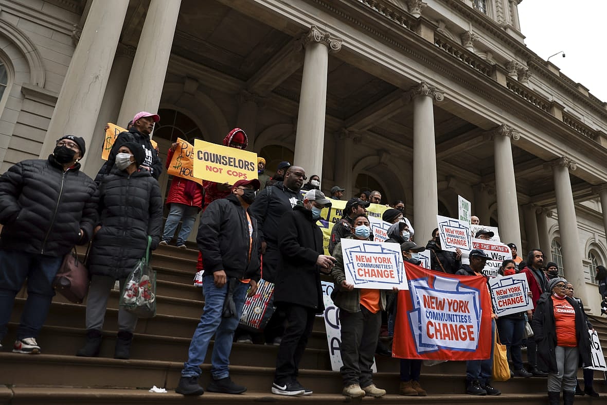 Advocates for people with mental illnesses protest New York City Mayor Eric Adams’ plan