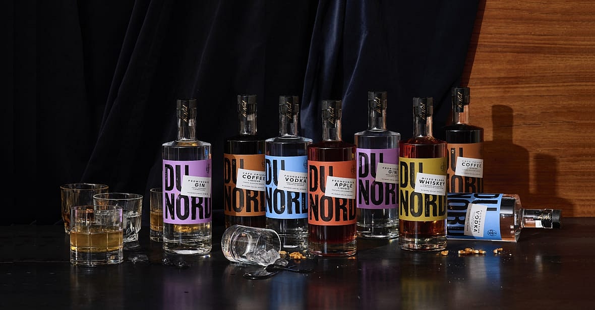 Bottles of Du Nord Social Spirits