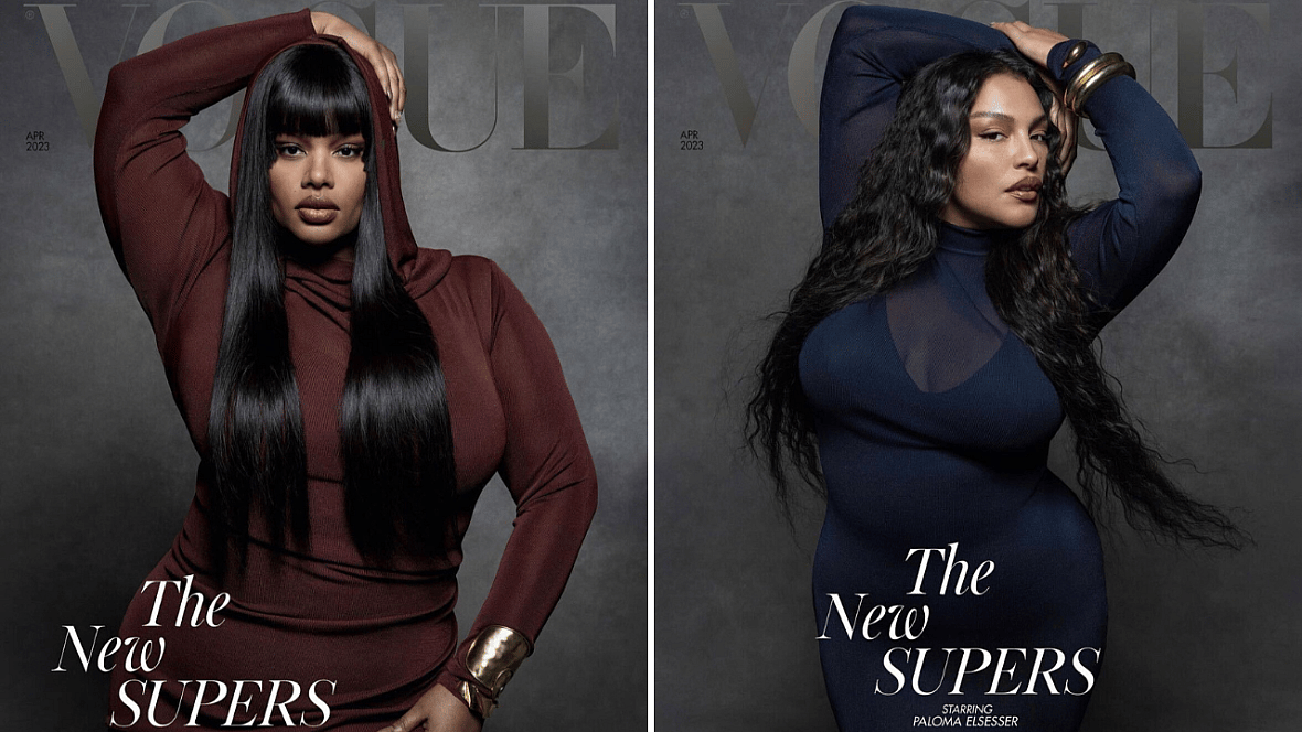 Paloma Elsesser, Precious Lee, The New Supers British Vogue April 2023 cover plus-size models 
theGrio.com
