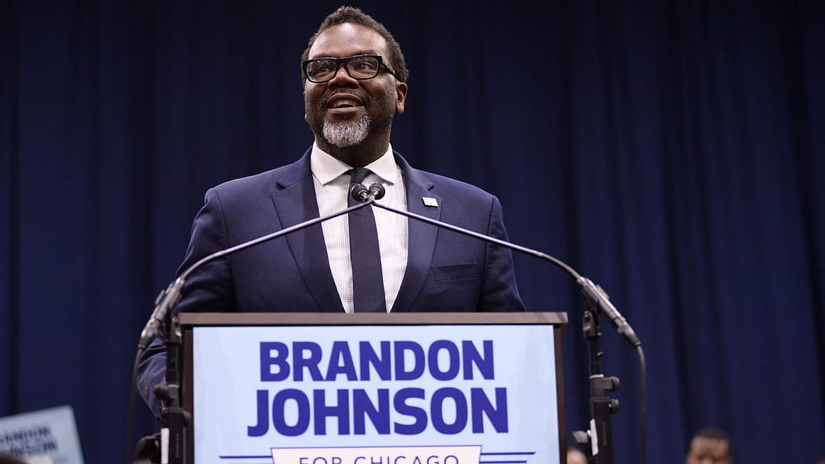 Progressive mayoral candidate Brandon Johnson
