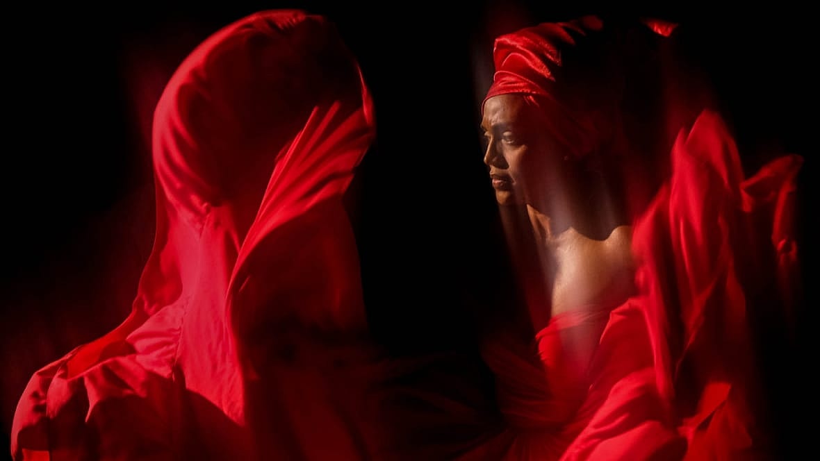 Mar Cruz dances Puerto Rican bomba in the film "Negra, Yo Soy Bella." Director Vashni Korin, Pelua Productions. Tribeca. (Photo by Gabriella Baéz, courtesy of Vashni Korin)