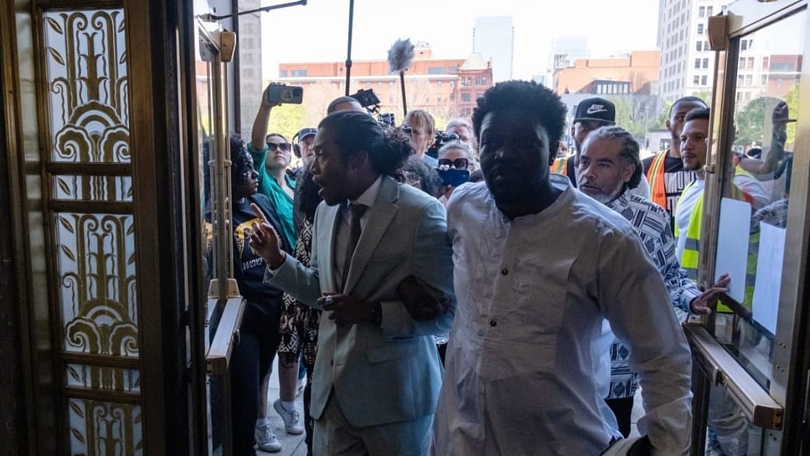 Democratic State Representative Justin Jones and the Reverend Stephen A. Green