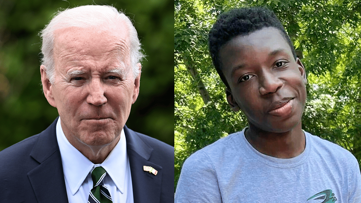 President Joe Biden and shooting victim Ralph Yarl