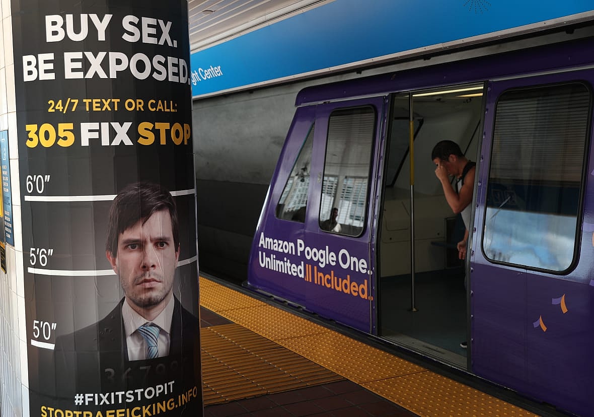 Posters urging people to report sex trafficking