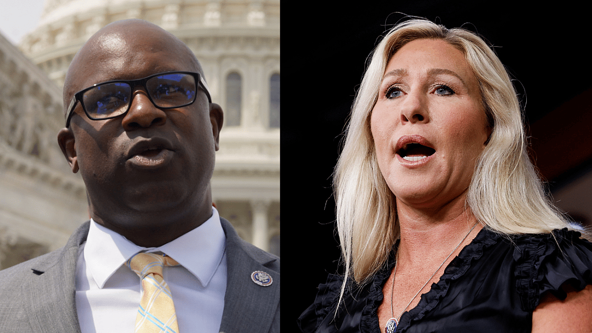 Reps. Jamaal Bowman, D-N.Y., and Marjorie Taylor Greene, R-Ga.