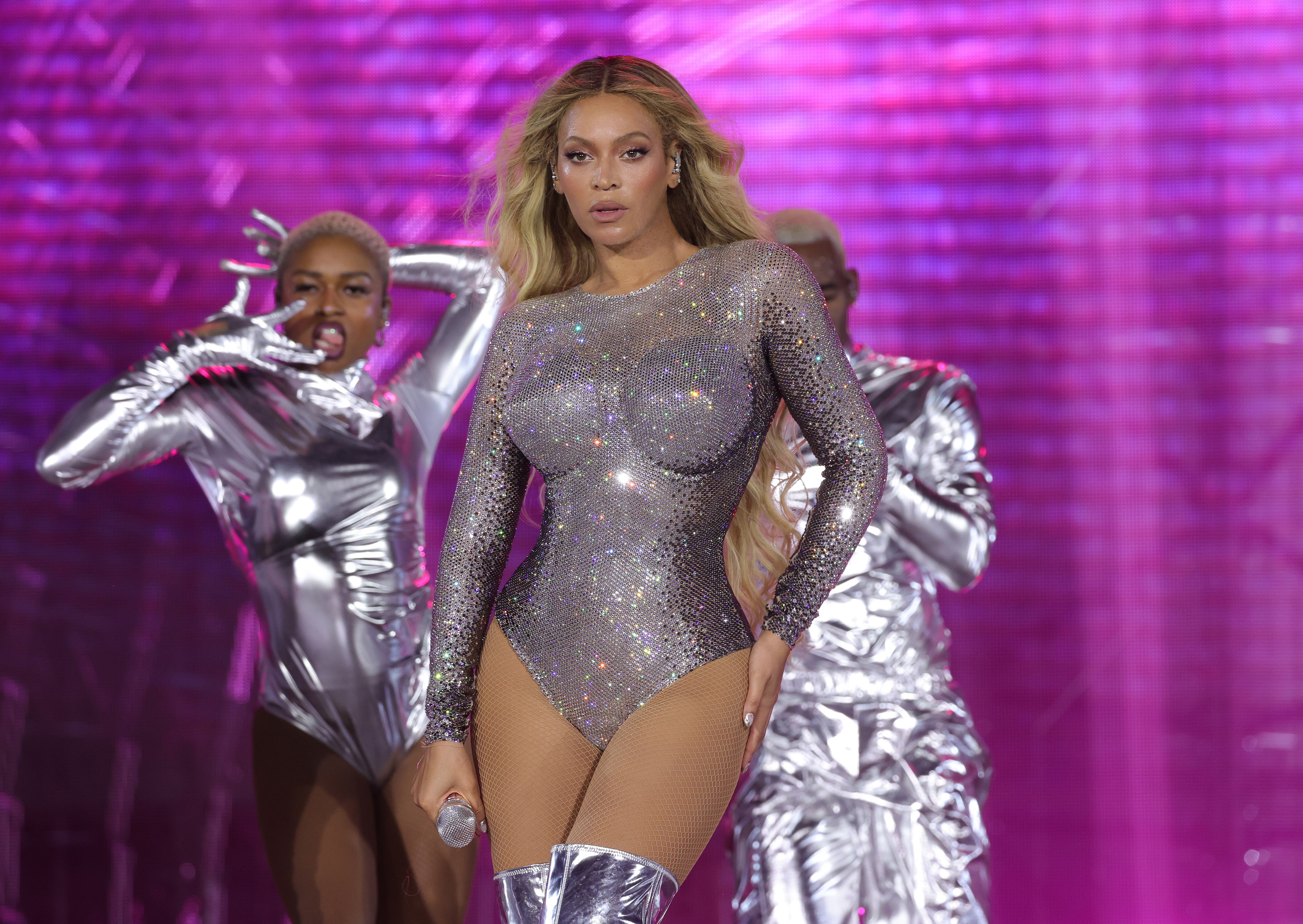 Singer Beyonce performing onstage