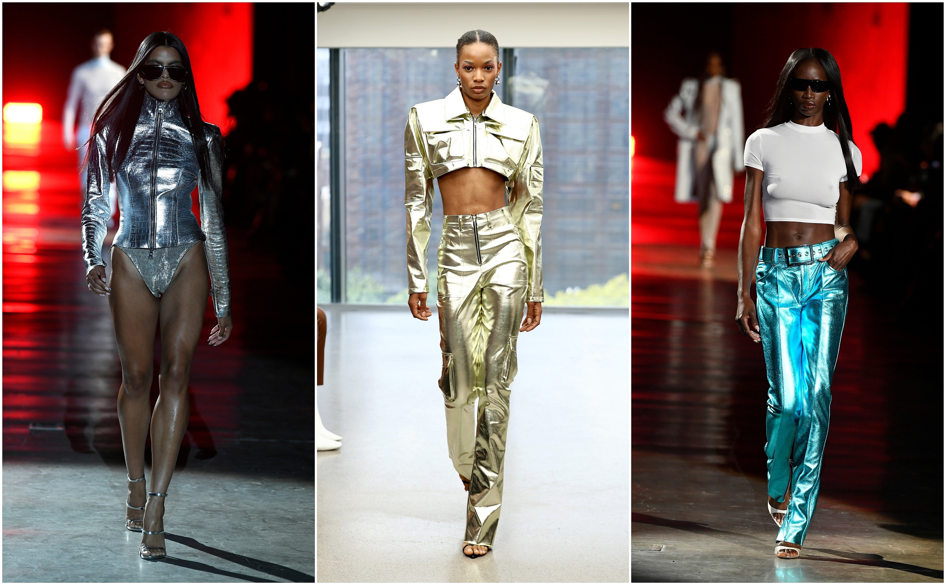 Models walk the Spring-Summer ’24 runway for LaQuan Smith. Bishme Cromartie and LaQuan Smith