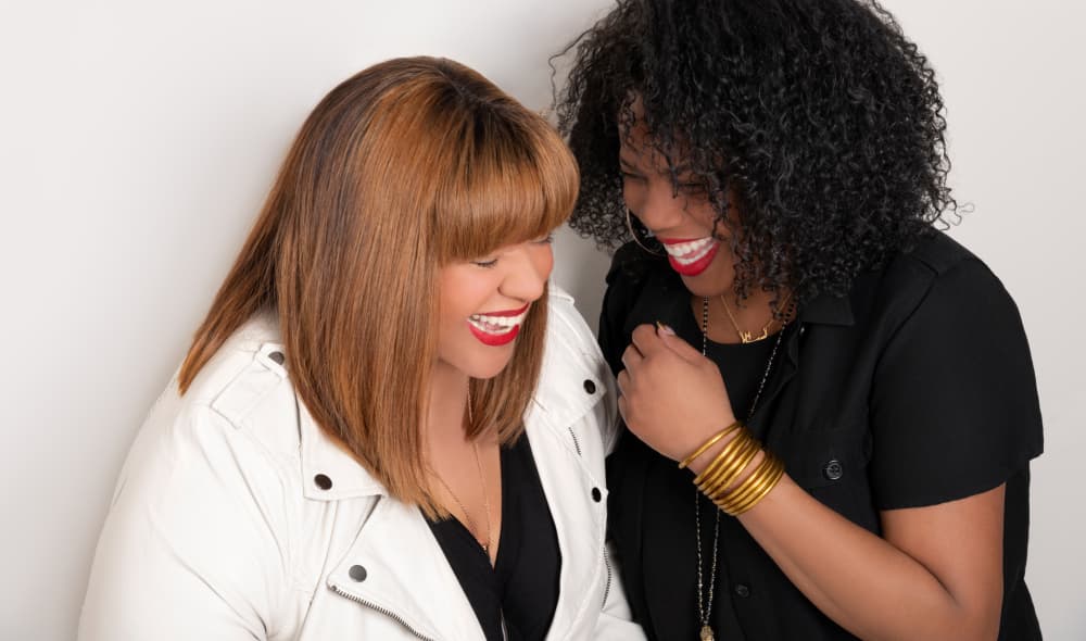 Best friends Michelle James and Danielle Brown launched the "Cocktails and Cancer" podcast after James beat breast cancer. (Jena Cumbo)