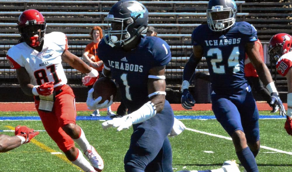 Shawnee Heights and Washburn product Corey Ballentine, shown here Sepr. 22, 2018, an All-America cornerback for the Ichabods, was selected Saturday in the sixth round of the NFL draft by the New York Giants. Hours later he was shot and his friend fellow teammate Dwane Simmons was killed in central Topeka early Sunday morning. (AP Photo, Topeka Capital-Journal, Phil Anderson) thegrio.com