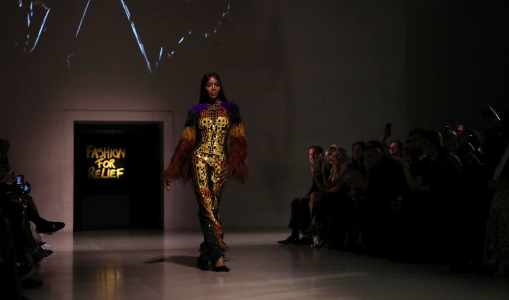 Model Naomi Campbell walks the runway at the Fashion For Relief charity event in central London, Saturday, Sept. 14, 2019. (Photo by Vianney Le Caer/Invision/AP) thegrio.com