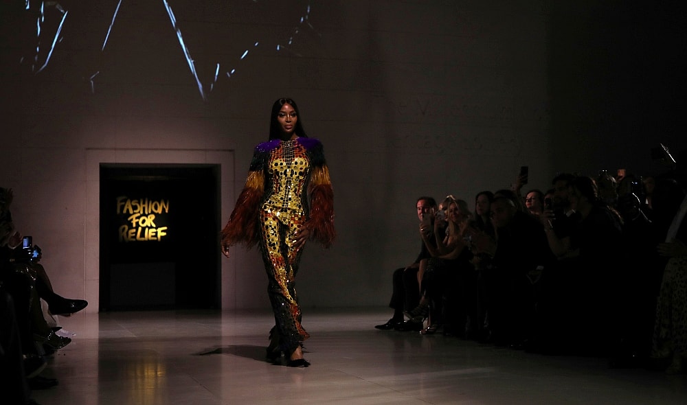 Model Naomi Campbell walks the runway at the Fashion For Relief charity event in central London, Saturday, Sept. 14, 2019. (Photo by Vianney Le Caer/Invision/AP) thegrio.com