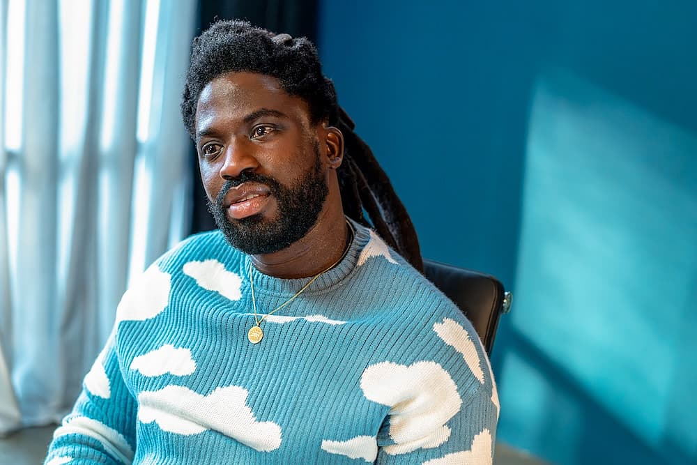 Adjani Salmon as Kwabena in Dreaming Whilst Black, season 2, streaming on Paramount+