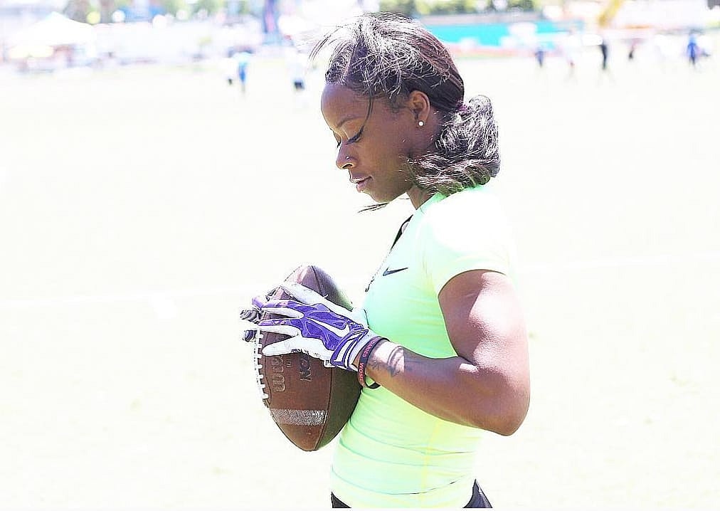Toni Harris hopes to make history as the first female player in the NFL. (Toni Harris/Instagram) thegrio.com