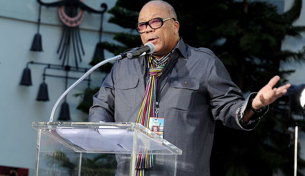 Producer Quincy Jones appears at the Michael Jackson Hand and Footprint ceremony at Grauman's Chinese Theatre on January 26, 2012 in Los Angeles, California. (Photo by Kevin Winter/Getty Images) thegrio.com