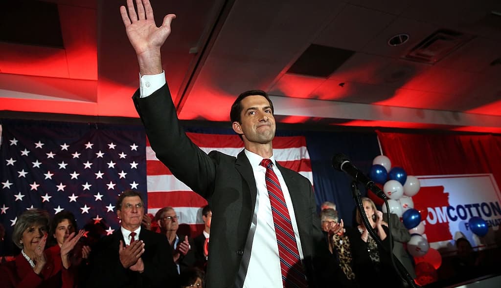 Arkansas Senate Candidate Tom Cotton Attends Election Night Party With Supporters
