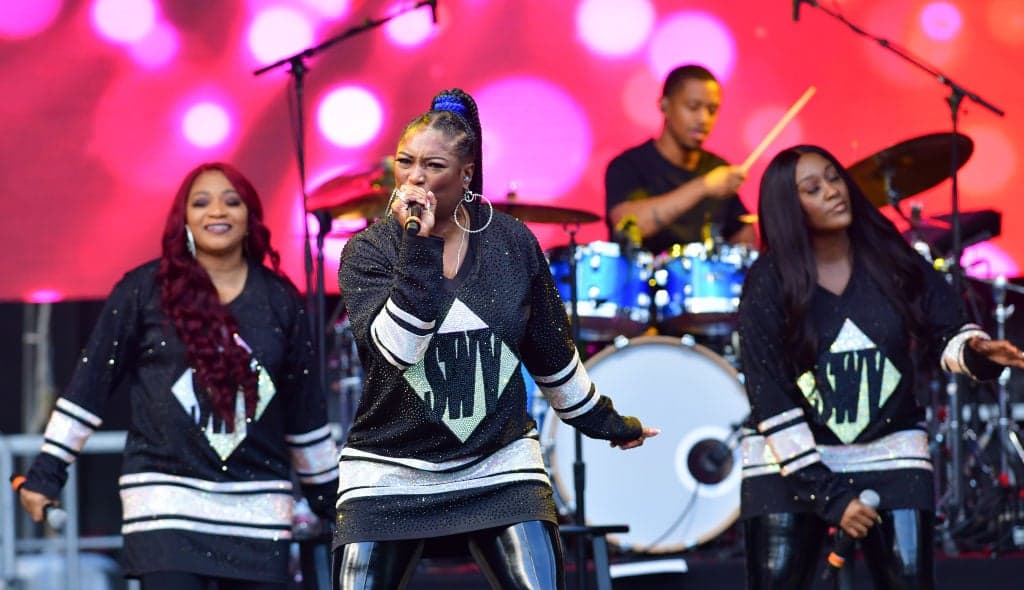 Leanne "Lelee" Lyons, Tamara "Taj" Johnson-George and Coko Clemons of SWV perform onstage