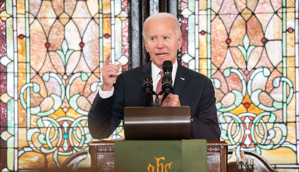 President Biden Delivers Remarks Emanuel AME Church In South Carolina As He Campaigns For Re-Election