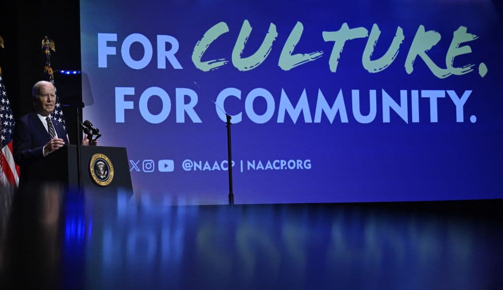 President Joe Biden speaks at the National Museum of African American History and Culture