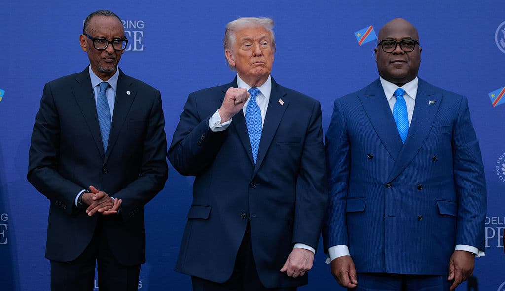 Donald Trump, Rwandan President Paul Kagame, Democratic Republic of Congo President Felix Tshisekedi, theGrio.com