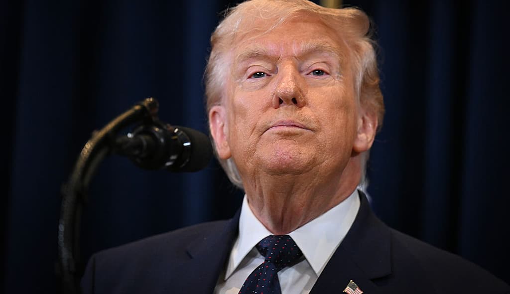 DORAL, FLORIDA - MARCH 09: U.S. President Donald Trump speaks to reporters during a news conference at Trump National Doral Miami on March 9, 2026 in Doral, Florida. President Trump spoke on his administration's strikes on Iran. (Photo by Roberto Schmidt/Getty Images)