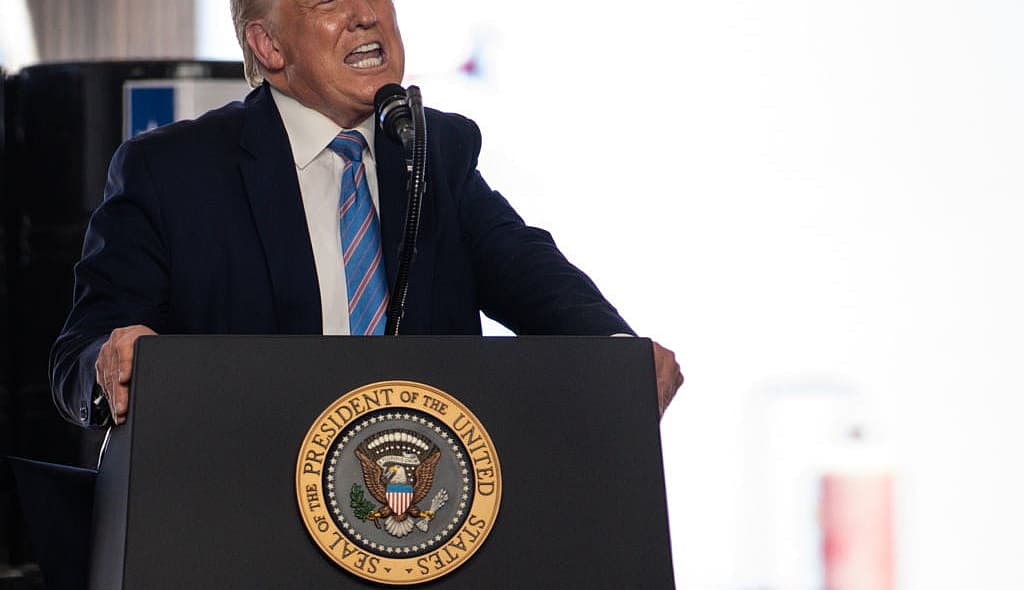 President Trump Speaks At Double Eagle Energy Rig In Midland, Texas