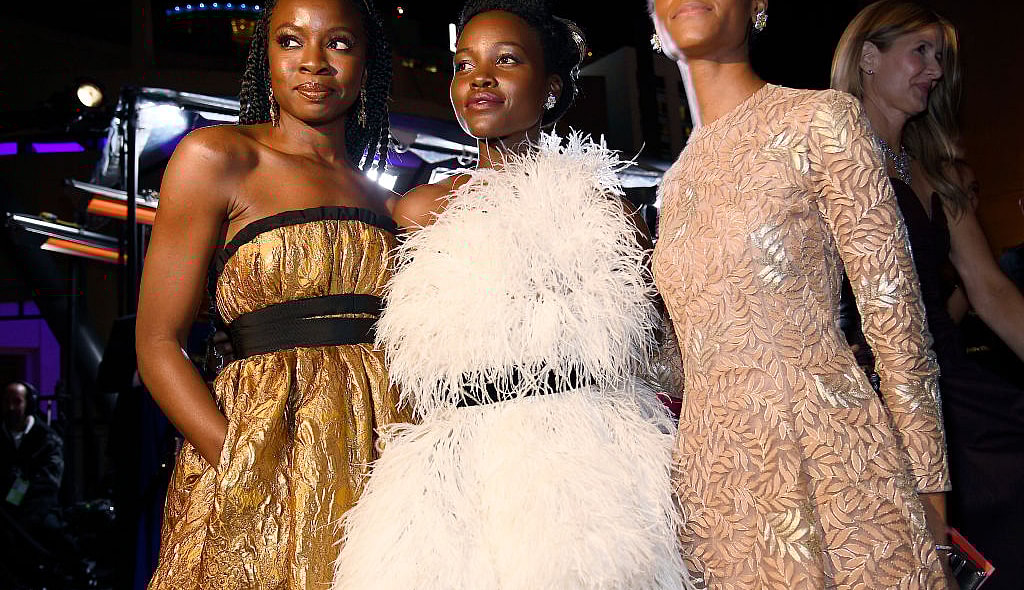 Danai Gurira, Lupita Nyong'o, and Letitia Wright attend the 91st Annual Academy Awards Governors Ball at Hollywood and Highland on February 24, 2019 in Hollywood, California. (Photo by Kevork Djansezian/Getty Images) thegrio.com