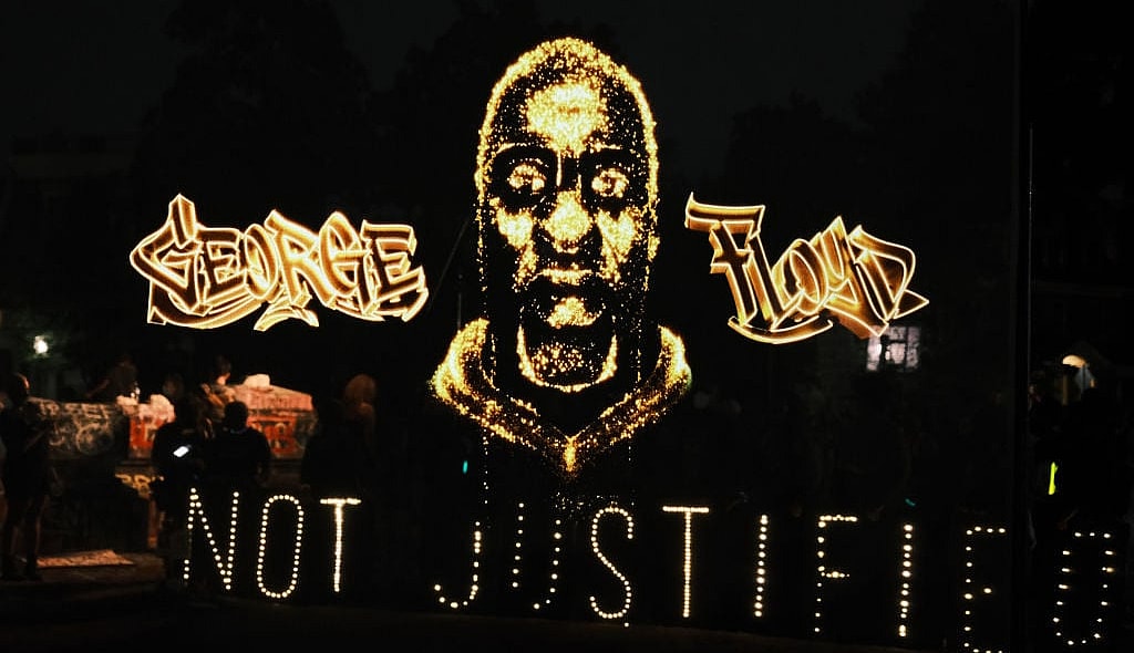 George Floyd Hologram Displayed In Richmond, Virginia