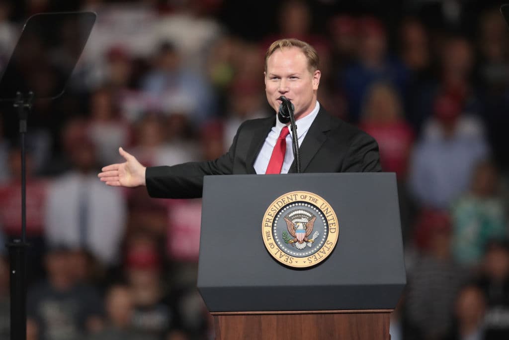 President Trump Holds Rally In Topeka, Kansas