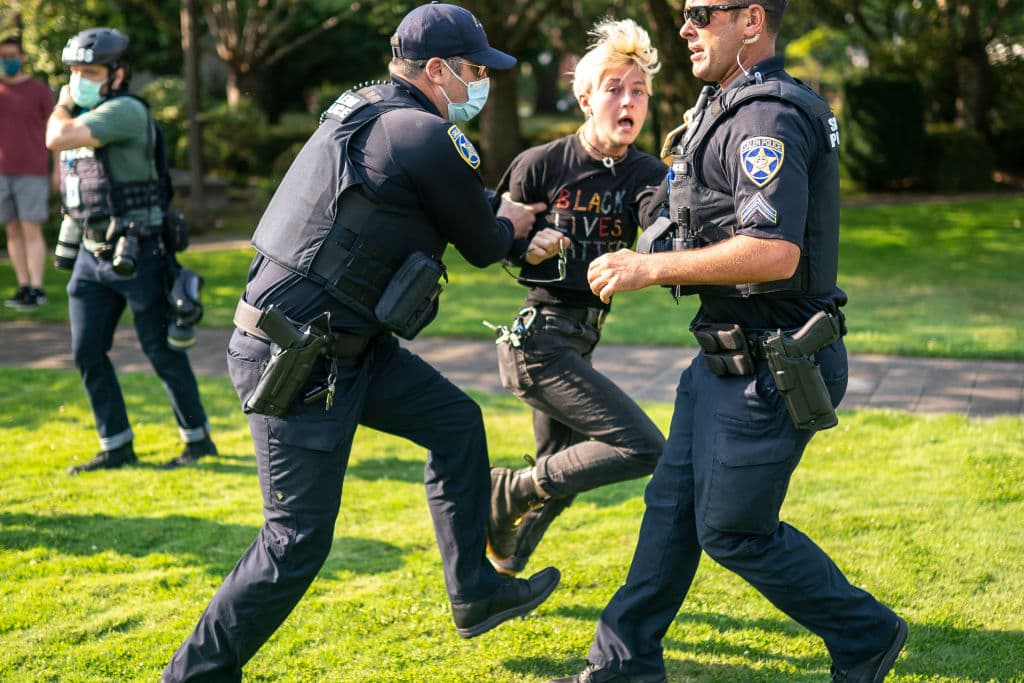 Right Wing Groups Organize Large Car Rally In Portland, Oregon As Counter To Ongoing Anti-Police Protesters