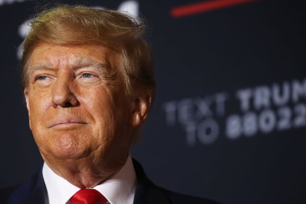 Former President Trump Holds Rally In Manchester, New Hampshire